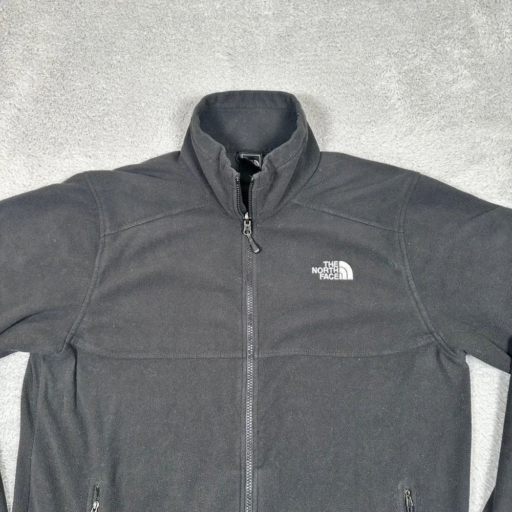 The North Face Mens Black Full Zip Fleece Jacket Recycled Polyester Outdoor Sz L